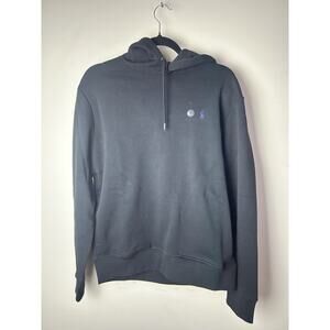 Polo Ralph Lauren Mens Double Knit Hoodie Medium Classic Fit Black Pullover NWT